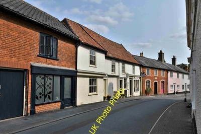Photo A2 Eye, Church Street: Beard's Deli Cafe and some dwellings Eye/T c2020