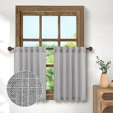 30 Inch Long Curtains for Small Windows Back Tab 52"W x 30"L Pack of 2 Grey
