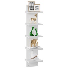 5-Tier Wall Shelf Bookshelf Vertical Floating Shelf Photo Display Rack Art Decor
