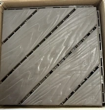 12” Outdoor Living Patio Deck Tiles, Plastic Outdoor Flooring Interlocking 9 PCs