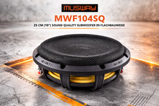 MUSWAY MWF104SQ Subwoofer 25 cm (10") 4 Ohm, woofer piatto 1000 Watt 
