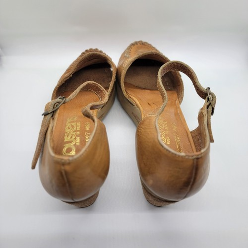 Buskens "Rita" Women 7M Tan Wedge Sandals Made in Brazil Excellent Vintage Rare - Picture 7 of 12