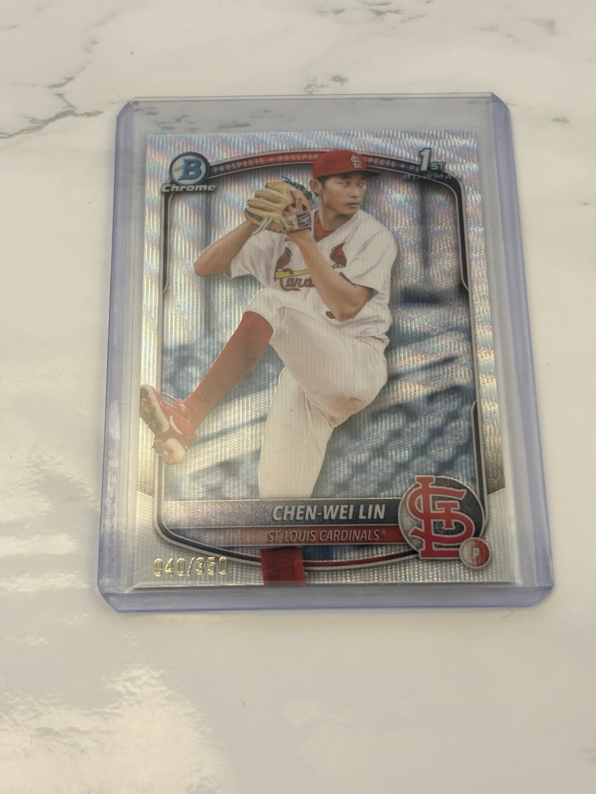 CHEN-WEI LIN 2025 Bowman Chrome 1st Silver Wave Refractor #/350 Cardinals