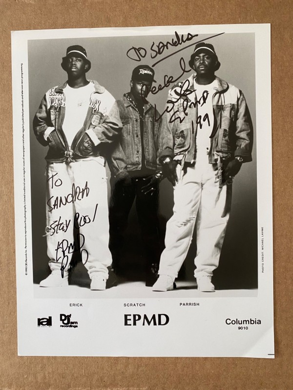 Signed EPMD 1990 Columbia Press Photo Hip Hop Promo 