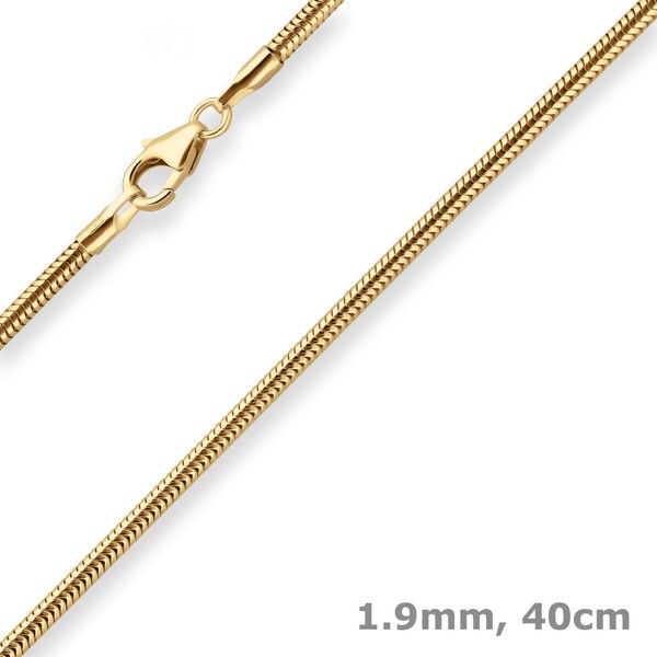 1,9Mm Schlangenkette Goldkette Collier Halskette Aus 333 Gold Gelbgold 40Cm-image