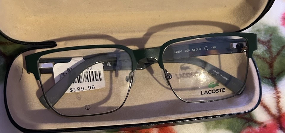 Lacoste 眼镜框 L2290 300 深森林绿色 55-17-140 全边方形 — 第 2/4 张图片