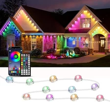 300Ft Permanent Outdoor Lights for House, App & Remote Control, RGB Smart Eaves.