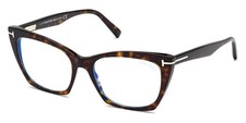 New Tom Ford Women Cat-Eye Eyeglasses FT5709-B 052 Shiny Dark Havana 54mm