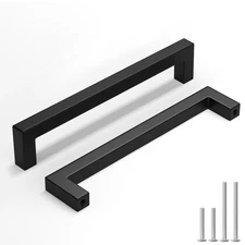 homdiy 25 Pack Black Cabinet Pulls 6-5/16 Inch Matte Black Cabinet Pulls Stai...