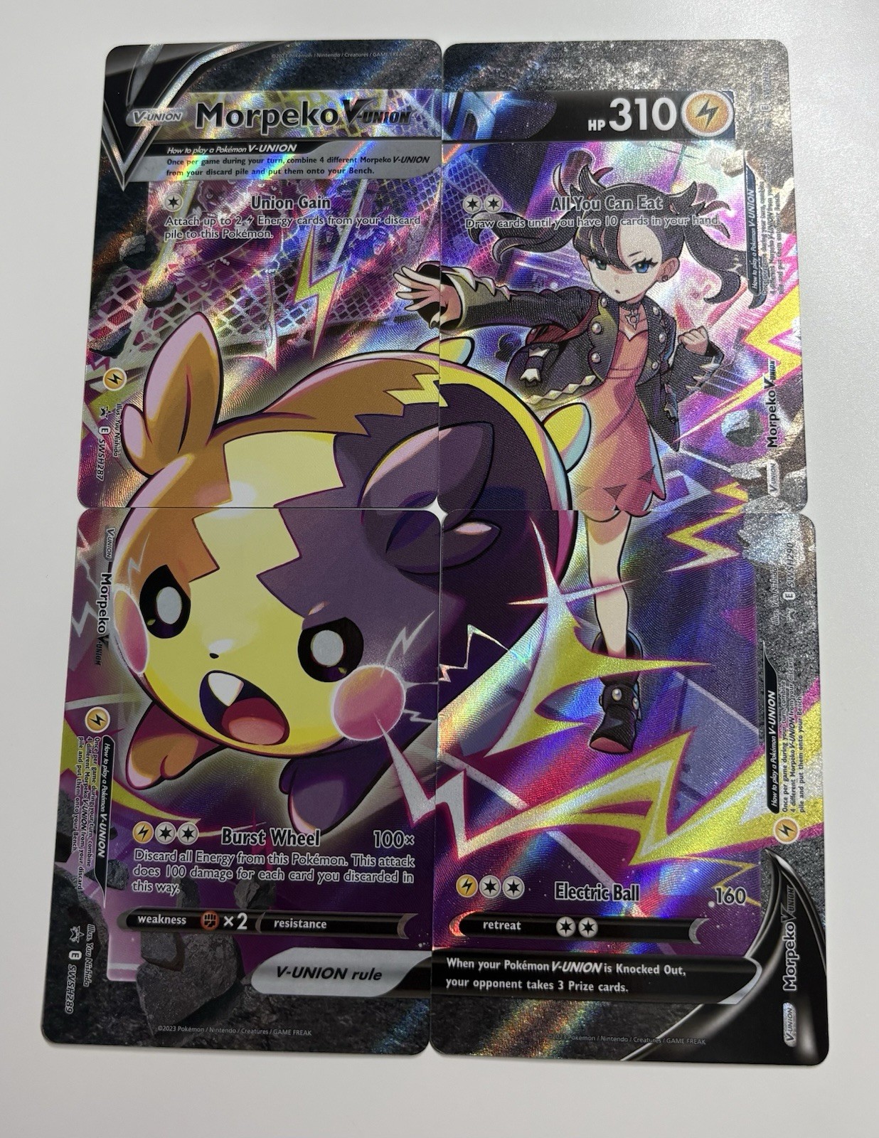 Pokemon Morpeko V-Union 4 Card Set SWSH287 SWSH288 SWSH289 SWSH290 Promo NM/Mint