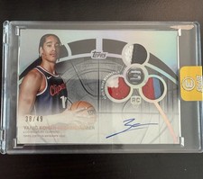 Yanic Konan Niederhauser 2025-26 Topps Three 38/49 Triple Patch Auto RC clippers