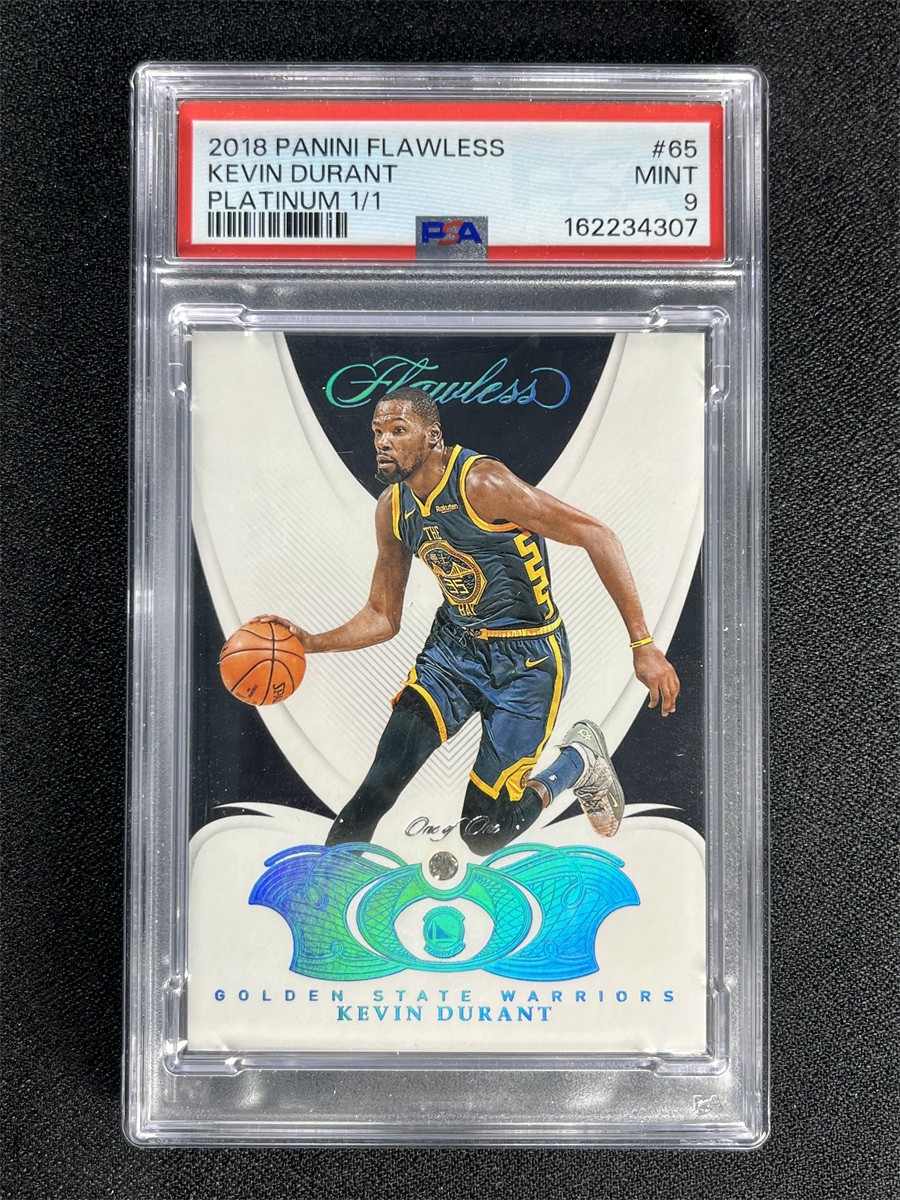 One Of One 1/1 2018-19 Panini Flawless Kevin Durant #65 Platinum Diamond PSA 9 view 1