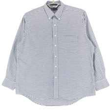 Chaps Men's XL Classic Fit Wrinkle Free Oxford Shirt Blue White Long Sleeve