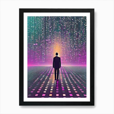 Satoshi Nakamoto Kunstdruck gerahmt Wandbild Poster Leinwanddruck Bild