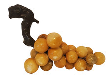 Vintage Italian Alabaster Grapes with Driftwood - Made in Italy - Home Decor