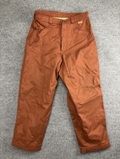 Pantalones Swag Para Hombre Medianos Marrón Óxido Aislados Nylon Forrados Cremallera Mosca Ropa de Trabajo Invierno