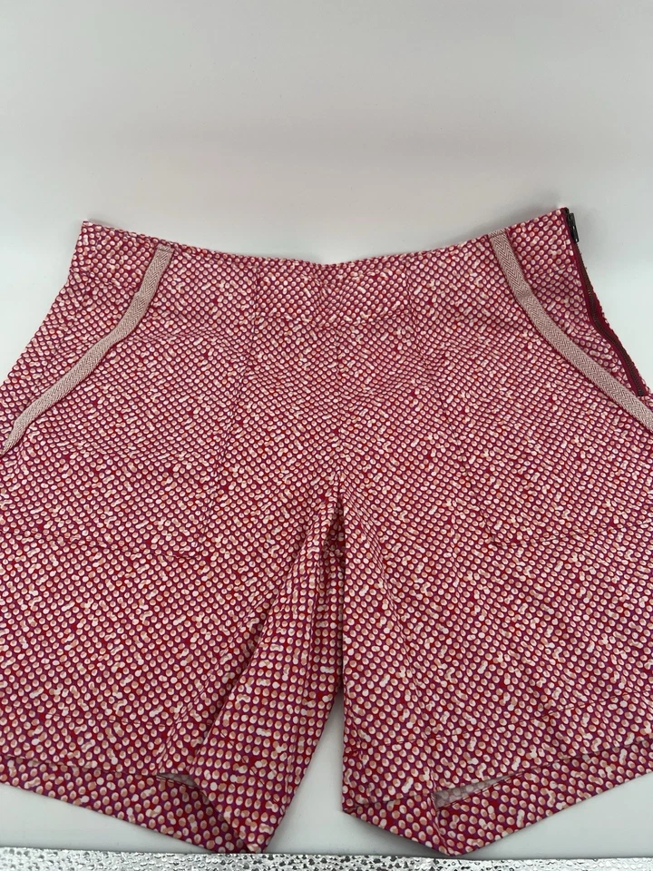 CAbi Womens 5121 Picnic Shorts Polka Dot High Waisted Side Zip Pink Red Size 6 - Image 2 of 4