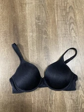 Vanity Fair Women’s Black Full Coverage T Shirt Bra Size 36D