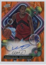 2023-24 Cosmic Chrome Orange Galactic Refractor /25 Immanuel Quickley Auto hn8
