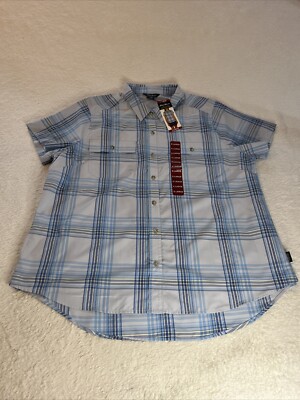 Eddie Bauer Adventure Shirt Ancient Water Starling  Plaid Women Sz XL