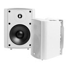 5.25" Patio Surface Mount Speakers 120W Outdoor Rated 70V Tap White Pair Ap520