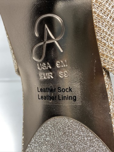 Adrianna Papell Size 9 M Gold Glitter Peep Toe Slingback Sparkly Party Shoe - Picture 8 of 12