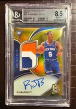 2019-20 Panini Spectra RJ Barrett Rookie Jersey Autograph Gold 01/10 BGS 8.5!
