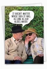 Funny Birthday 5"x7" Greeting Card w/ Envelope Birthday Men Matching Alibis