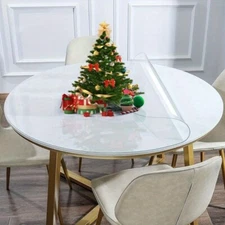 1 PC Round Clear PVC Table Cover Protector, 54inch，1.5mm Plastic Table Cover