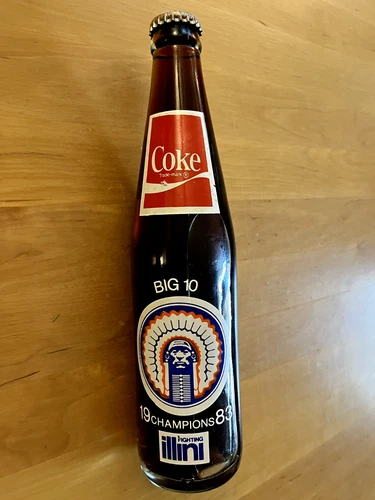 Coca-Cola Bottle 1983 Fighting Illini Big 10 Champions 10oz Sealed Vintage