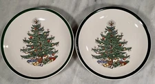 Lot Of 2 Cuthbertson House Lord Nelson Pottery ORIGINAL CHRISTMAS TREE Saucers