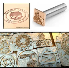 Custom Leather Stamp w/ large Handle rod Embosser brass logo hammer craft tool