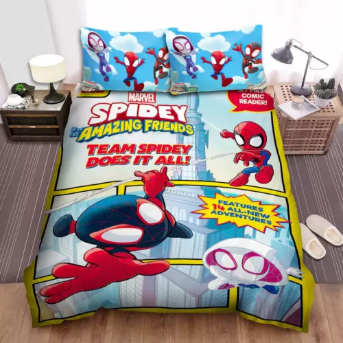 Spidey And His Amazing Friends Duvet Cover Pillowcase Single Double King.Bedding - Picture 7 of 14