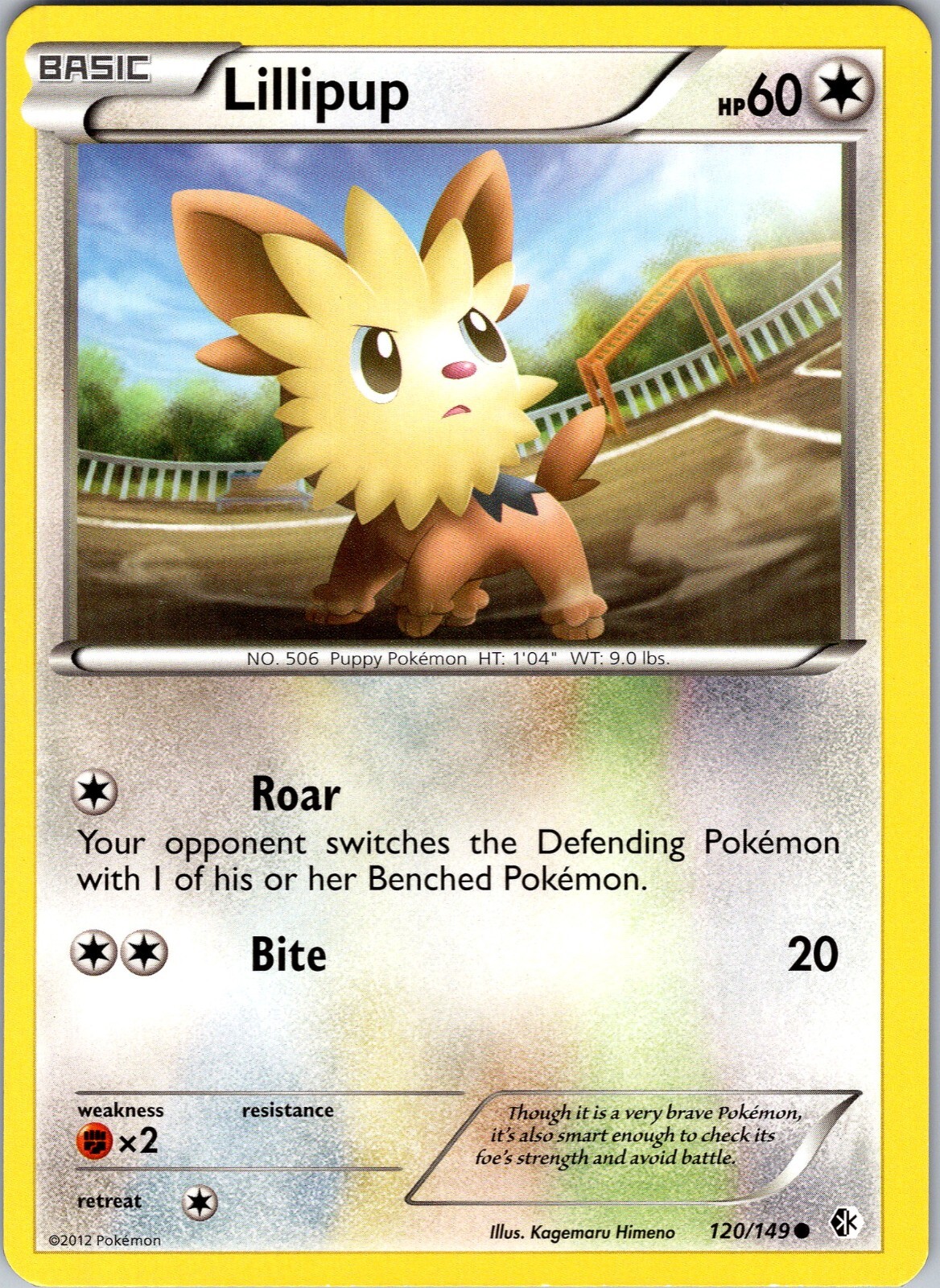 Pokemon TCG Lillipup B&W Boundaries Crossed 120/149 Regular Common Card NM
