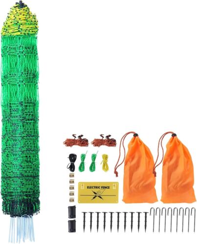 48" H x 168' L Portable Electric Net Fencing for Chickens, Ducks, and Rabbits