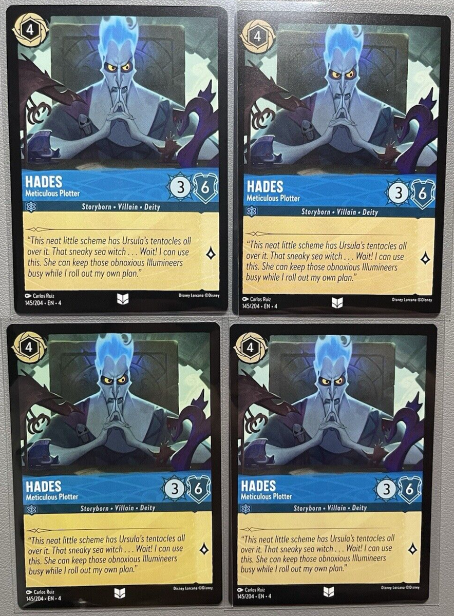 Disney Lorcana TCG: Hades Meticulous Plotter 145/204 x4 Uncommon