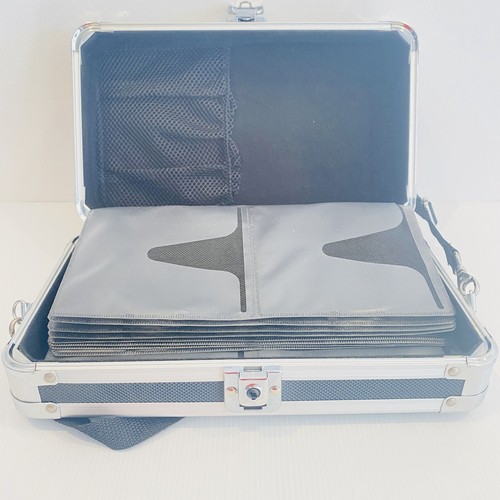 Leitz Hardcover Lockable Case Disc CD Holder Black Silver Carry Strap - 第 6/7 張圖片