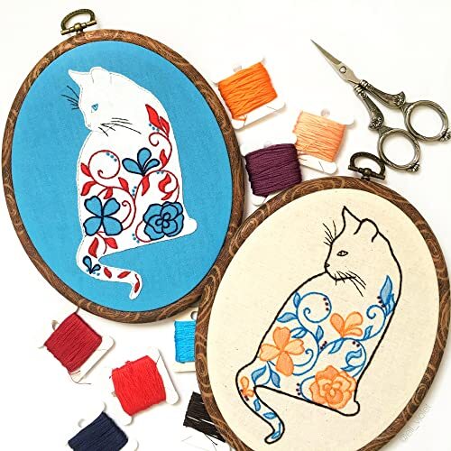 5Pcs Oval Embroidery Hoop - Imitation Wood Cross Stitch 5pcs-mixed sizes-Oval