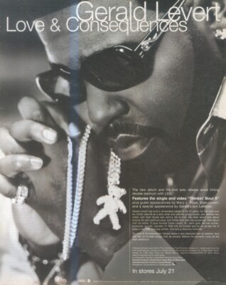 HFBK59 ADVERT/PICTURE 13X11 GERALD LEVERT : LOVE & CONSEQUENCES