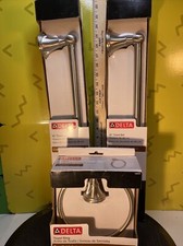  2 Delta Crestfield 18  Towel Bars  1 Towel Ring   Brushed Nickel NEW