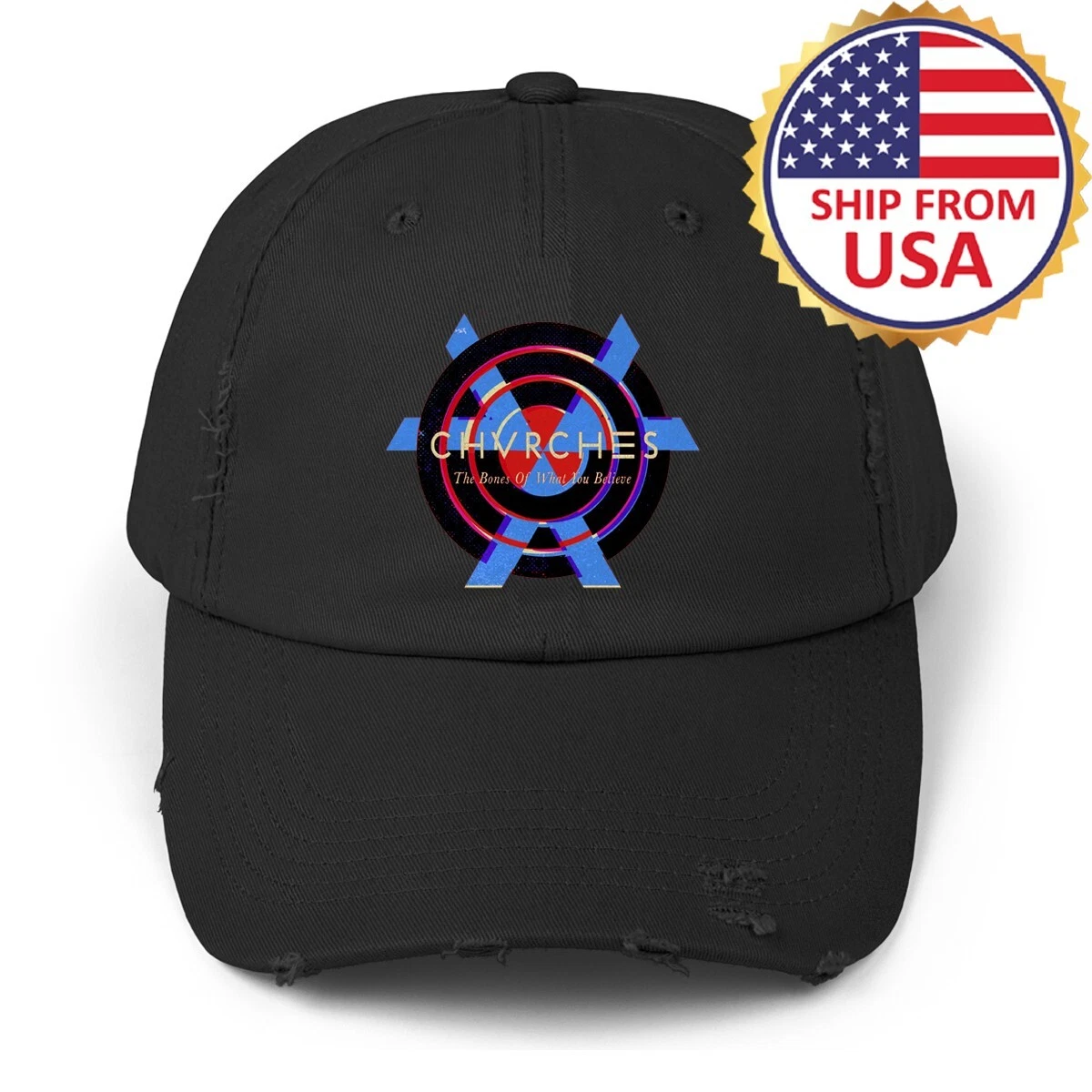 Chvrches Black Distressed Hat Baseball Cap