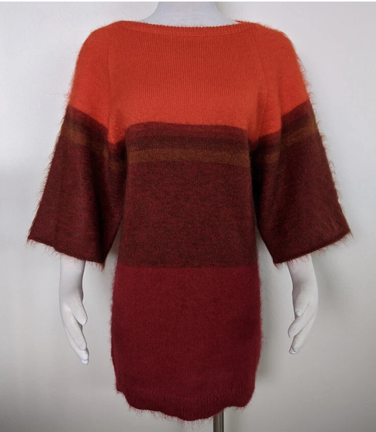 HERMÈS Abito a tunica maglione Hermes Mohair in seta lavorato a maglia taglia FR 42