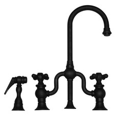 Whitehaus WHTTSCR3-9774SPR-ORB Bar Faucet with Side Sprayer in Oil Rubbed Bronze