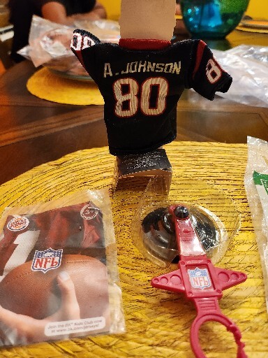 NFL Burger King Mini Jersey #80 Houston Texans W/ Suction Cup Hanger Stand