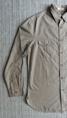 VINTAGE Ralph Lauren Polo Jeans Co Mens Medium Brown Ivory Check Button Up Shirt - Picture 4 of 22