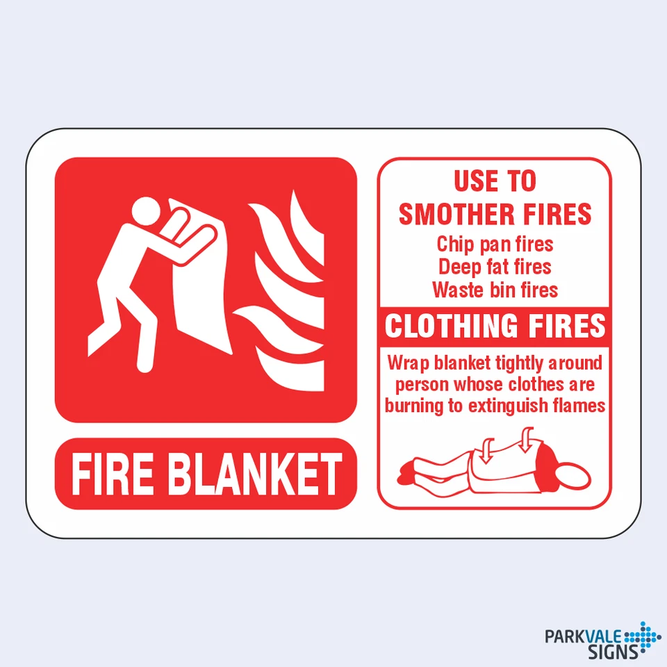LASTING IMPRESSIONS (SIGNS) LIMITED Fire Blanket Extinguisher ID Sign (landscape)