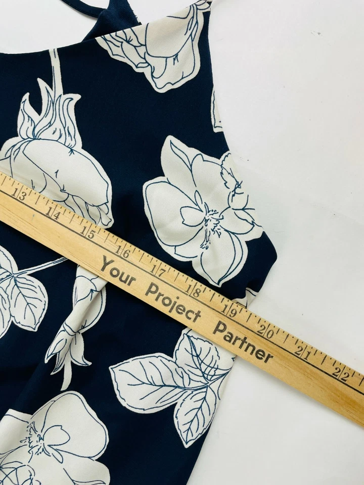 Everly Tank Dress Women's Size Large Black White Floral Sleeveless Above Knee - Image 4 of 4