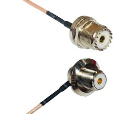 RG316 UHF Female BULKHEAD to UHF Female Angle Bulkhead RF Cable Rapid-SHIP LOT