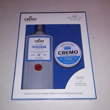 Cremo Hair Styling Kit Men's Gift Set Thickening Shampoo  Hair Styling Paste