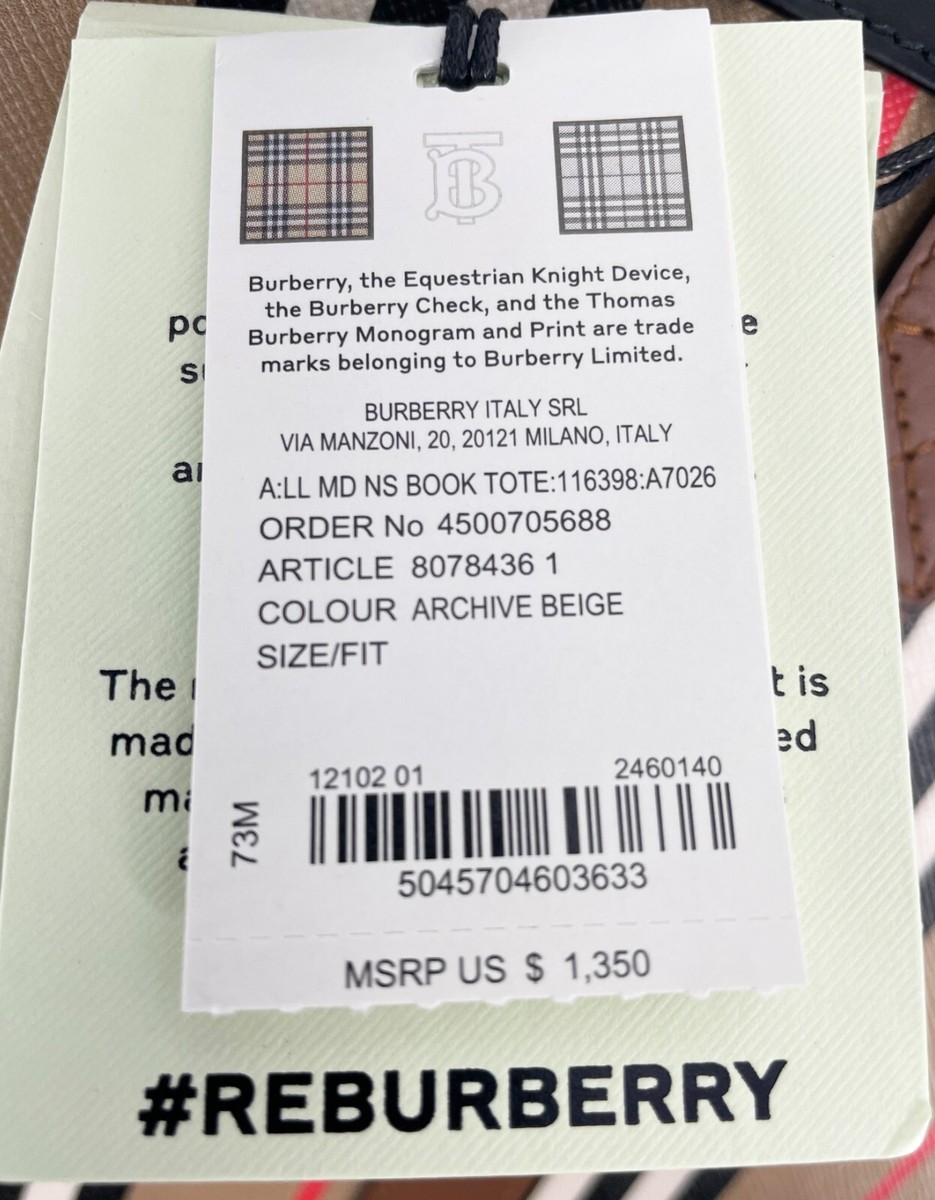 【送料込み】Burberry★NS BOOK TOTE スモールサイズ Burberry Medium NS Book Tote Bag Purse | eBay